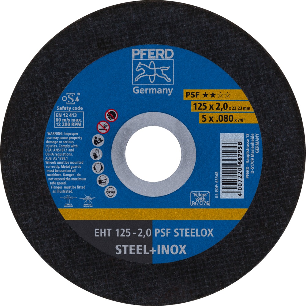 Круг отрезной PFERD EHT 125 PSF STEELOX