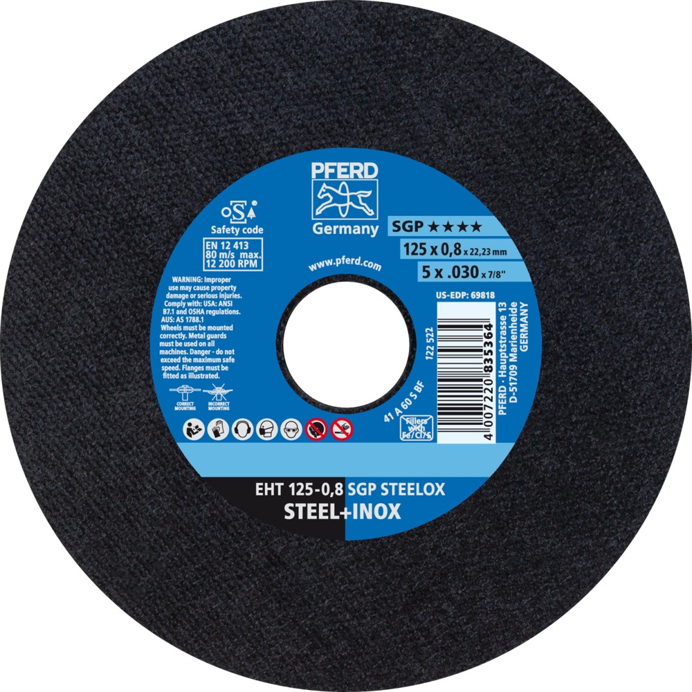 Круг отрезной PFERD EHT 125-0.8 SGP STEELOX
