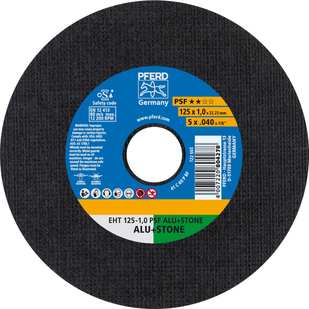 Круг отрезной PFERD EHT 125-1 PSF ALU STONE